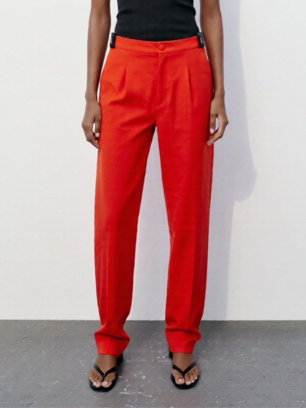 Missguided Pants Womens Size 6 Orange Cigarette High Waisted Preppy Maximalist